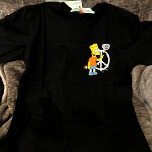 Off White Bart Simpson T Shirt Black Size Large